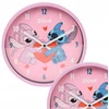 Bez Marki Sieninis laikrodis WISZĄCY DLA DZIECI STITCH ROŽINĖ ANALOGOWY NA ŚCIANĘ OZDOBA