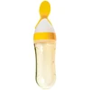 Bez Marki Silikoninis maitinimo buteliukas su šaukštu Patogus valdymas viena ranka 90ml
