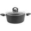 Bez Marki Sitram juodo granito puodas 24 cm, 4,5 L su dangteliu