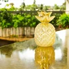 Bez Marki Skarbonka CERAMINCZA figurka ZŁOTA otwierana ANANAS na banknoty 15cm