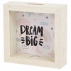 Bez Marki SKARBONKA DREWNIANA SKRZYNKA NA PIENIĄDZE OSZCZĘDNOŚCI SZKŁO DREAM BIG