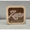 Bez Marki Skarbonka imię dziecka brokatowe róż mėlyna sklejka 15x15cm prezent