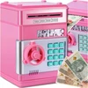 Bez Marki SKARBONKA SEJF BANKOMAT DLA DZIECI NA KOD DOSTĘPU MONETY BANKNOTY ROŽINĖ