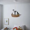 Bez Marki ŚLICZNA Lampa sufitowa dziecięca Żyrandol STATEK PIRACKI Hikaru E27