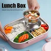Bez Marki ŚNIADANIÓWKA LUNCHBOX POJEMNIK NA ŚNIADANIE Z PRZEGRÓDKAMI OBIAD DZIELONY