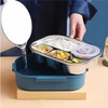 Bez Marki ŚNIADANIÓWKA LUNCHBOX POJEMNIK NA ŚNIADANIE Z PRZEGRÓDKAMI OBIAD DZIELONY