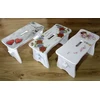 Bez Marki STOOL fuksijos spalvos RYCZKA WOODEN STOOL virtuvinė taburetė su platforma FSC