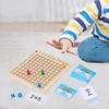 Bez Marki TABLICZKA MNOŻENIA Žaidimas DREWNIANA MONTESSORI DZIECI Žaidimas EDUKACYJNA LOGICZNA