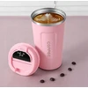 Bez Marki Terminis puodelis 450ml su Lcd ekranu, rodo temperatūrą, rožinis