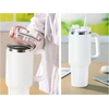 Bez Marki Termo puodelis su šiaudeliu, 1200 ml, nerūdijantis plienas, juodas