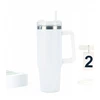 Bez Marki Termo puodelis su šiaudeliu, 1200 ml, nerūdijantis plienas, juodas