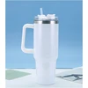 Bez Marki Termo puodelis su šiaudeliu, 1200 ml, nerūdijantis plienas, juodas