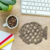 Bez Marki Trivet arbatinukas paaukštintu pagrindu Owl Fish Fish Coaster