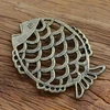 Bez Marki Trivet arbatinukas paaukštintu pagrindu Owl Fish Fish Coaster
