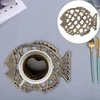 Bez Marki Trivet arbatinukas paaukštintu pagrindu Owl Fish Fish Coaster