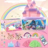 Bez Marki UNICORN KŪRYBINIS RINKINYS MERGAITĖS NAKTINĖ LAMP KINETIC SAND DYY