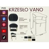 Bez Marki VANO minkšta valgomojo kėdė, ąžuolinis rėmas, grafito šenilinis audinys