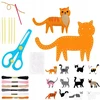 Bez Marki VELTINIAI GYVŪNAI KATĖS, SUSIUVIMO DIY KATTEN 12 VIENŲ RINKINYS VAIKAMS