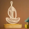 Bez Marki YOGA LAMPA LED 3D NOCNA DLA KOBIET MEDYTACJA PREZENT URODZINOWY USB