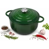 Bez Marki Žalias emaliuotas ketaus PUODAS SU DANGIU - INDUKCINIS, DUJOS - 28 CM - 5,9L