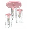 Bez Marki ŻYRANDOL LAMPA SUFITOWA CRYSTAL 3 RÓŻ GLAMOUR