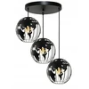 Bez Marki ŻYRANDOL LAMPA SUFITOWA WISZĄCA GLOBUS 3 JUODA LAMPY ŻYRANDOLE DO SALONU