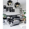 Bez Marki ŻYRANDOL LAMPA SUFITOWA WISZĄCA GLOBUS 3 JUODA LAMPY ŻYRANDOLE DO SALONU