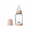 BIBS BABY BOTTLE buteliukas - 1x stiklinis buteliukas 100% hipoalerginis silikonas, 120m