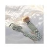 Mushie BIBS čiulptuko laikiklis BRAID, Sage/Ivory