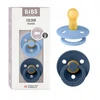 BIBS Color apvalus čiulptukas kūdikiui, 2 vnt. RUBBER 6 m+ Sky & Steel Mėlyna