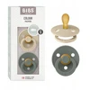 BIBS Spalvotas vaikiškas čiulptukas, simetriškas, 2 vnt., GUMINIS 0m+ Vanilla&Pine
