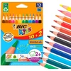 BIC Kids Evolution Triangle ECOlutions Trikampiai Spalvoti Pieštukai - Mišrios Spalvos, 12 Vnt. Kartoninė Dėžutė