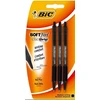 Bic Soft Feel Clic Grip automatiniai rašikliai, juodi, 3 vnt.