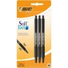 Bic Soft Feel Clic Grip automatiniai rašikliai, juodi, 3 vnt.