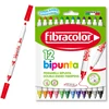 "Bipunta" rašikliai su dvigubu smaigaliu 12 spalvų Fibracolor