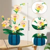 BLOKĖS PUOKŠTĖ ORCHIDĖJŲ GĖLĖS DIDELIS RINKINYS 616 ELEMENTŲ KONSTRUKCINIS RINKINYS