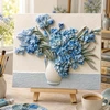 Habarri 3D painting Bas-relief Mėlyna irises Wall picture Flowers org. Gogas