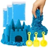 Blue Kinetic Sand 3kg Mėlyna rinkinys su smėlio dėže ir mentelės formomis