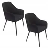 Bm Design 2 MONTANA kėdės, juodas velvetas, juodos metalinės kojos
