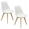 Bm Design 2 NORDEN kėdės, baltos, pagalvėlė, medinė koja