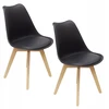 Bm Design 2 NORDEN kėdės, juodos, pagalvėlė, medinė koja