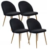 Bm Design 4 Denver Velvet kėdės, aptrauktos juodu aksomu