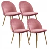 Bm Design 4 Denwer Velvet rožinės spalvos kėdės - aksomas