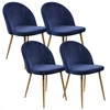 Bm Design 4 DENWER VELVET tamsiai mėlynos spalvos kėdės - aksomas