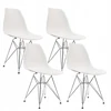 Bm Design 4 DSR Milano kėdės, baltos, metalinės kojos