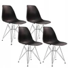 Bm Design 4 DSR Milano kėdės, juodos, metalinės kojos