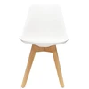 Bm Design 4 NORDEN kėdės, baltos, pagalvėlė, medinė koja