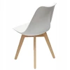 Bm Design 4 NORDEN kėdės, baltos, pagalvėlė, medinė koja