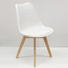 Bm Design 4 NORDEN kėdės, baltos, pagalvėlė, medinė koja