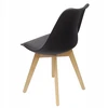 Bm Design 4 NORDEN kėdės, juodos, pagalvėlė, medinė koja